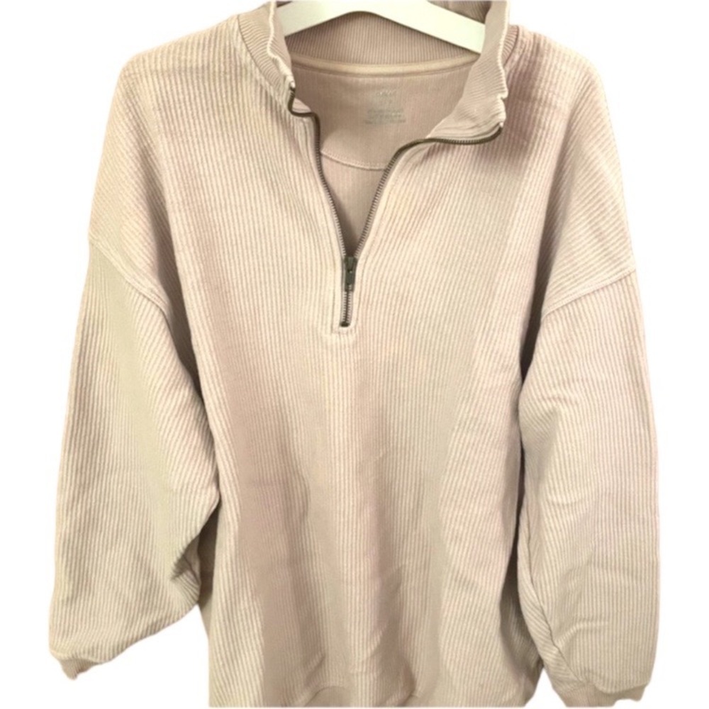 American Eagle Aerie Good Vibes 1/4 Zip Pullover Corded Sweatshirt EUC Size - XS - Picture 2 of 2